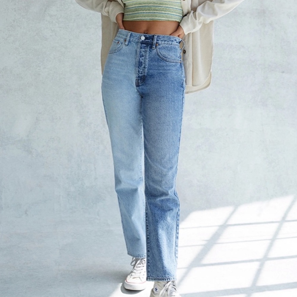 PACSUN two tone women's dad jeans